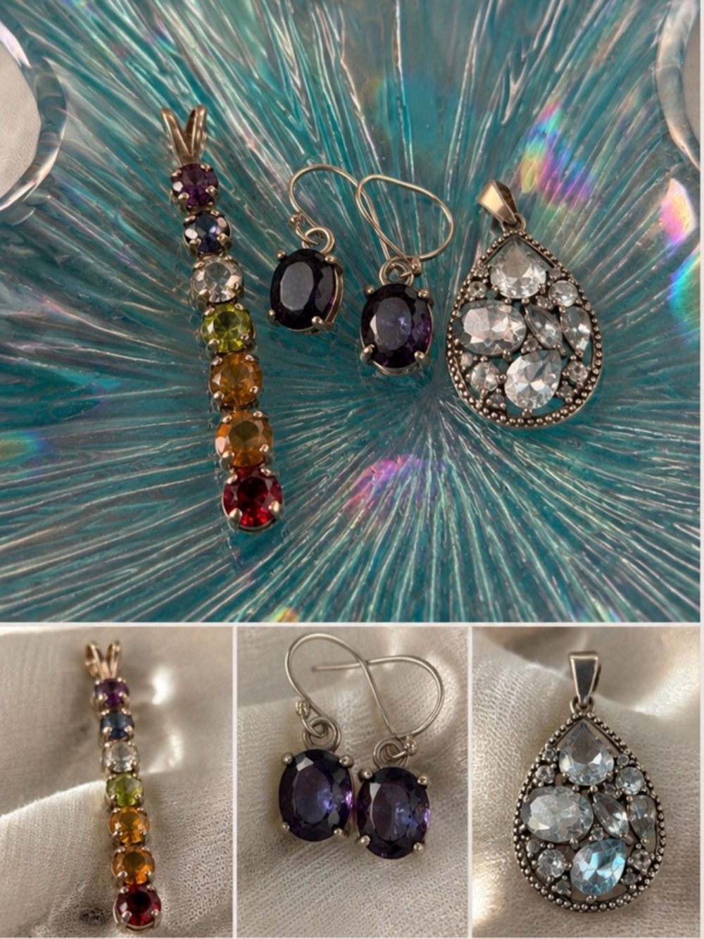 Sterling Silver colorful gemstone jewelry